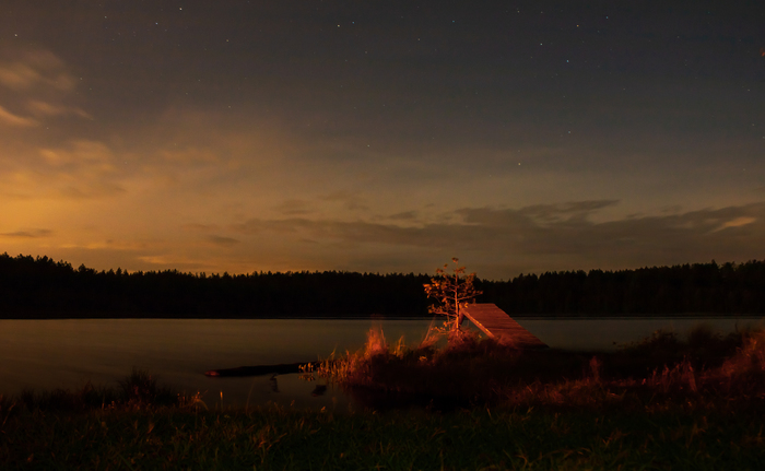 Ночь, Ленобласть, озеро Белое