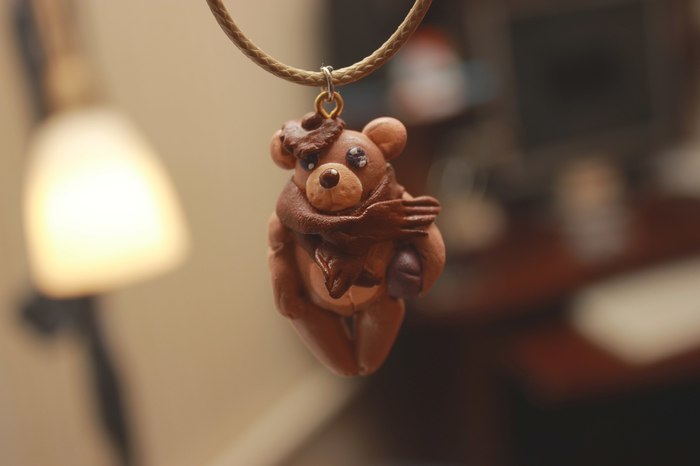 Pendant-bear made of polymer clay: - My, Needlework, Pendant, The Bears, Decoration, Polymer clay, 
