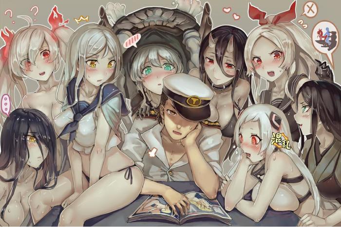 Abyssals & Teitoku - NSFW, Kantai Collection, Teitoku, Abyssal, Этти, Anime Art, Аниме