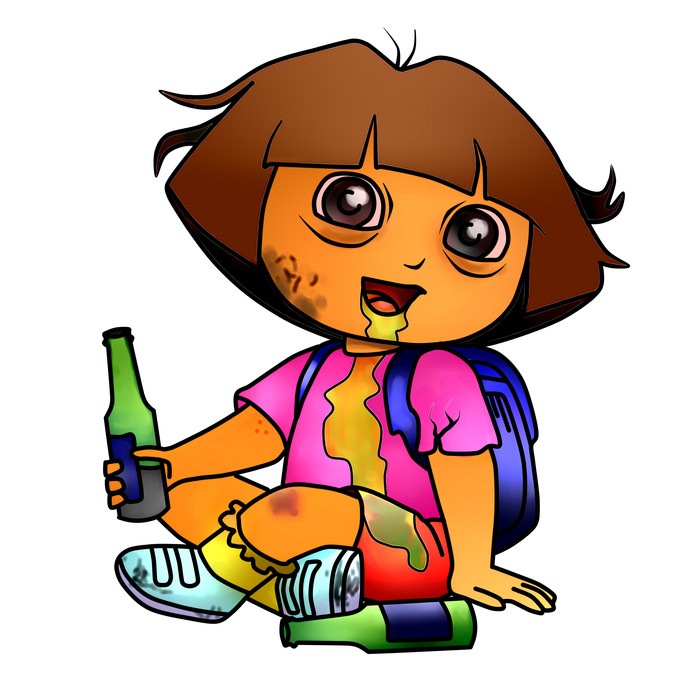 -Kaldyr, don't thump! - My, Alcohol, Vomit, Cartoons, Dasha the explorer