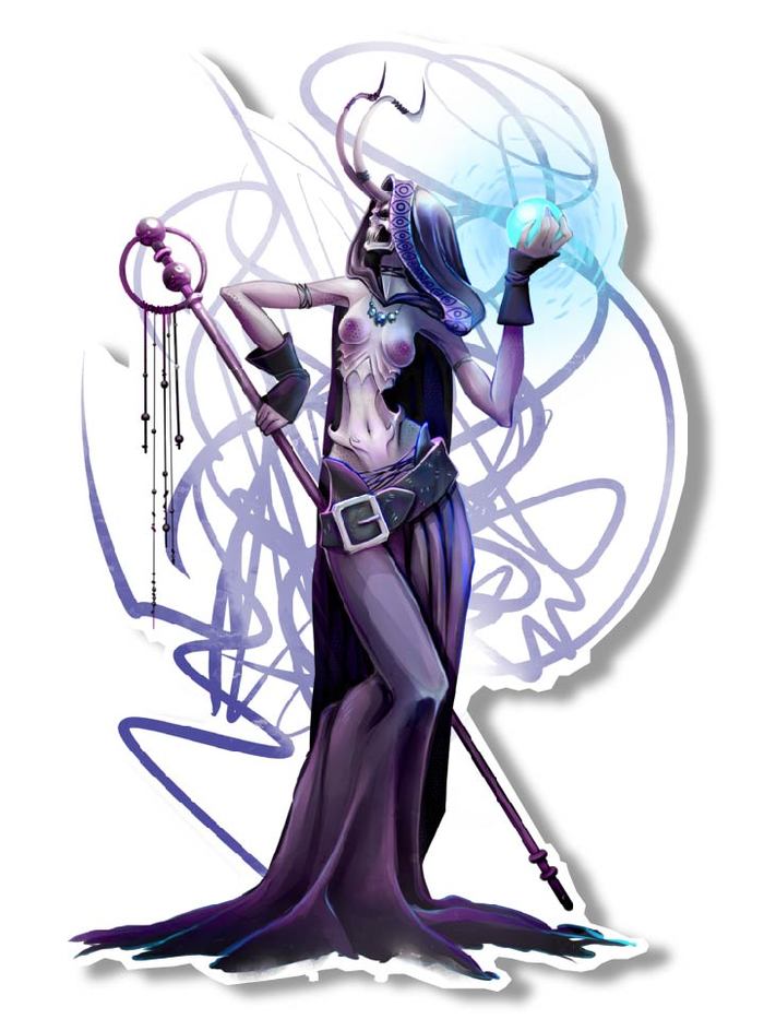 Necromancer. - NSFW, My, Stickers, Sticker, Necromancer, Fantasy, Digital drawing, Art, Magic, Longpost