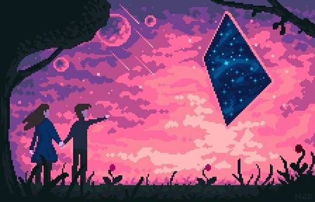 Pixel art - My, Pixel, Art, Another dimension, Another world, Planet, Portal