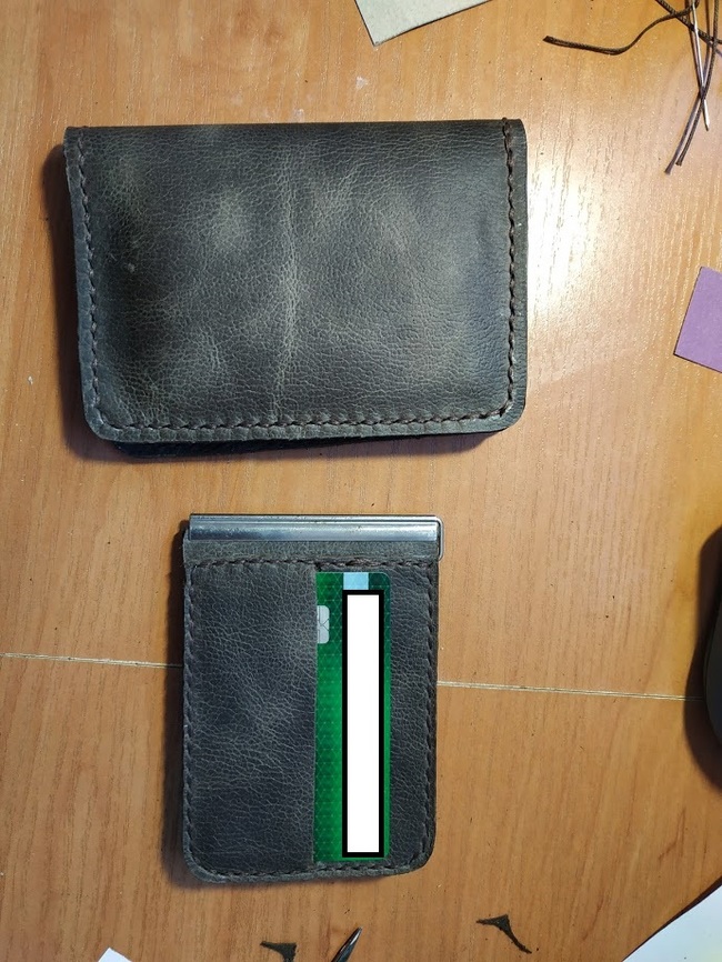 First Experience 2.0 - My, Money clip, First experience, My, Leather, Needlework with process, Longpost