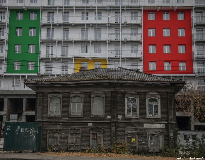 City of contrasts - New, Old, Tomsk, Contrast, From the network