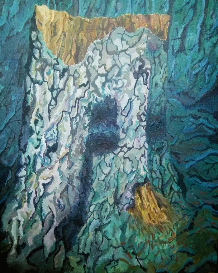 puke stump - My, Painting, Art, Grade, Creation, Nature, Acrylic