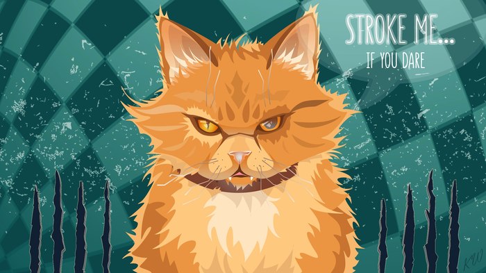 Shabby battle cat -_- - My, Photoshop, Drawing, cat, Anger, Illustrations, 