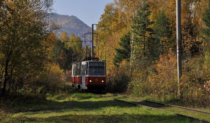 Forest tram - Tram, Sayan, Khakassia, Sayano-Shushenskaya HPP, Autumn, RusHydro, Longpost