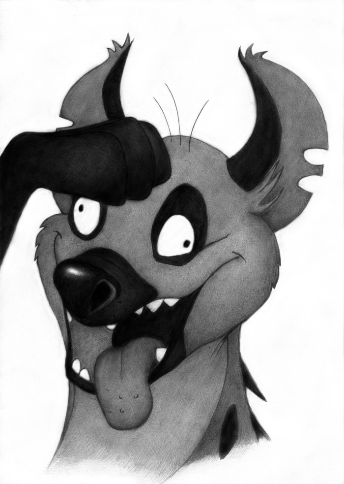 Hyena.Disney - My, Pencil drawing, Digital drawing, Hyena, Walt disney company