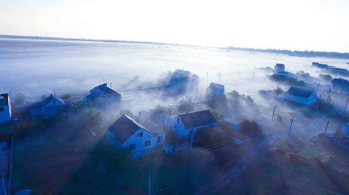 Ochakov in the fog. - My, Fog, Town