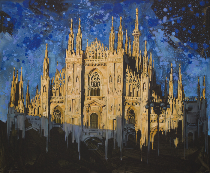 Milan Cathedral - My, Painting, Creation, Milan, Gnievyshev, Milan Cathedral, Architecture, The cathedral, Oil painting