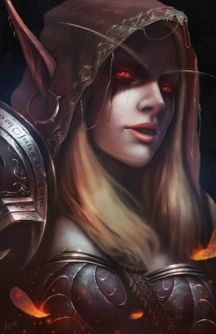 Sylvanas Windrunner by Pavel Yurev - World of Warcraft, Сильвана Ветрокрылая, Forsaken, Blizzard, Game Art, Dark Lady, Орда