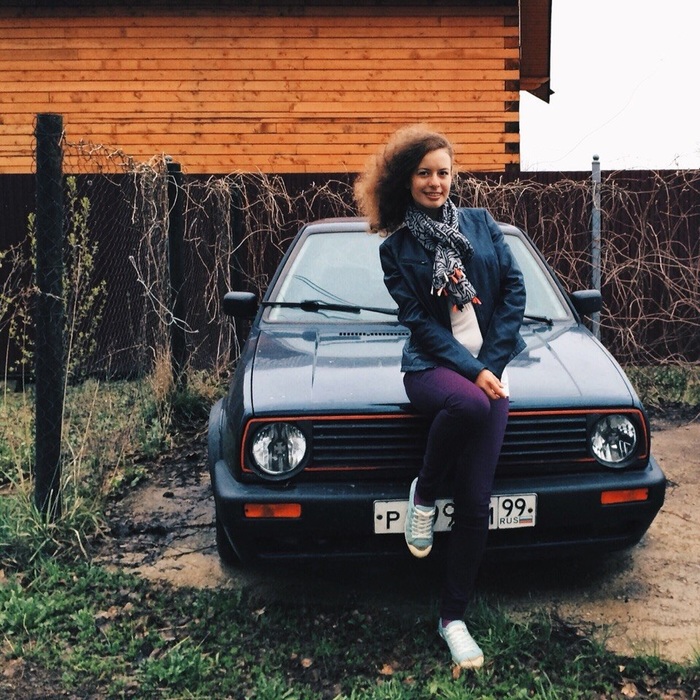 When they take pictures with your car, but you don't know)) - Volkswagen golf, Beautiful girl, Car, Mobile photography, Longpost