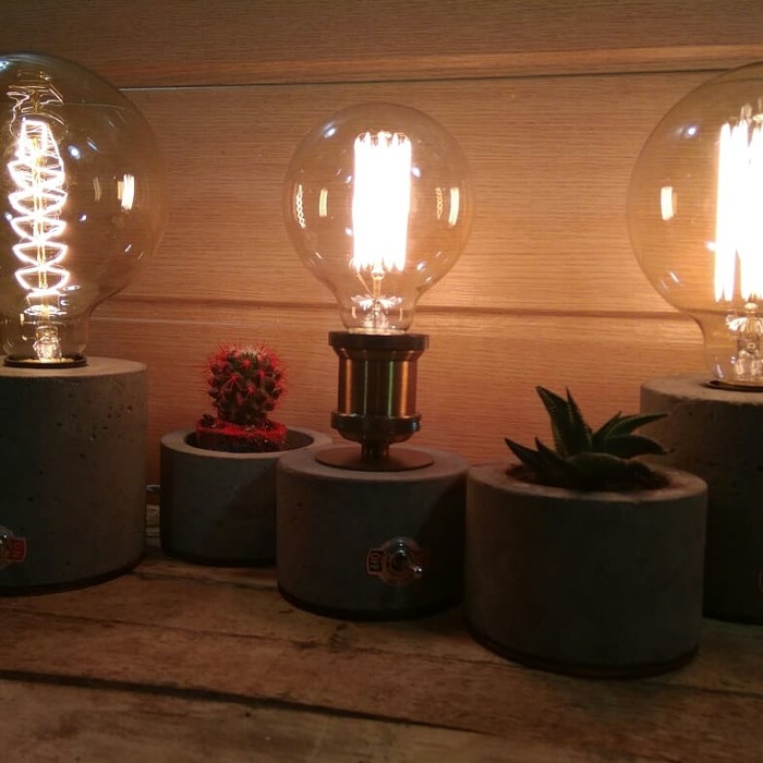 Concrete lamps - My, , Lamp, With your own hands, Elevator, , Loft, Longpost