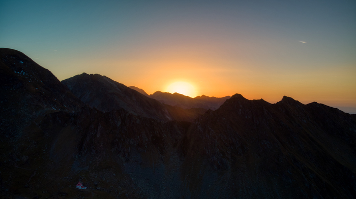 Sunset in the Carpathians, near Lake Balea - My, Carpathians, DJI Mavic Air, Transfagarash, 