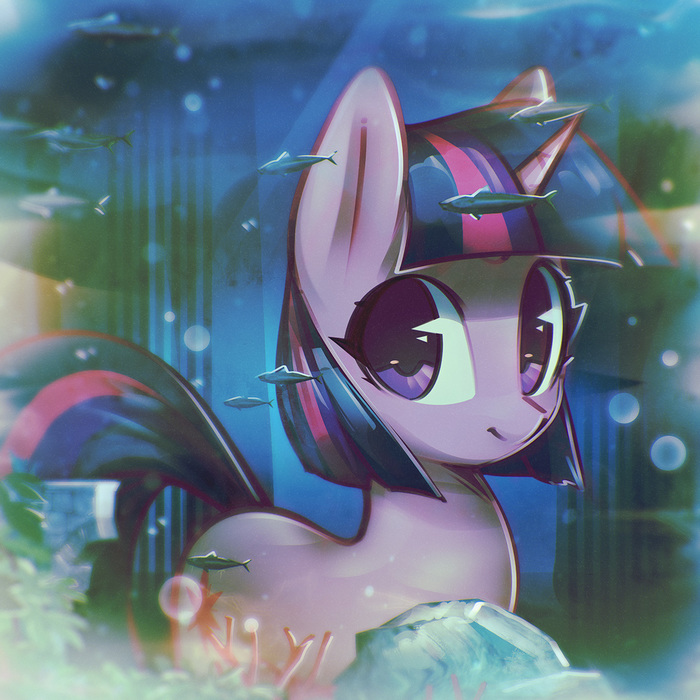 Aquarium My Little Pony, Ponyart, Twilight Sparkle, Mirroredsea