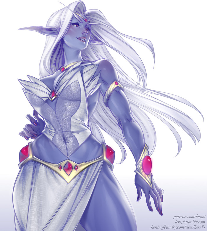 Azshara by Lera Pi World of WarCraft, , Game Art, Blizzard, Daughter of the Moon, Zin-azshari, Flower of Life, Aleriia_V (lerapi)