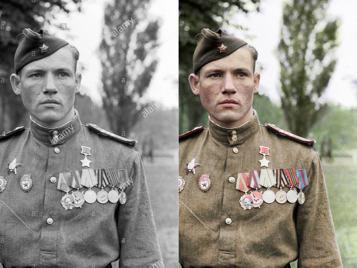 My coloration - My, Colorization, The Great Patriotic War, The hero of the USSR, Longpost, Mikhail Egorov