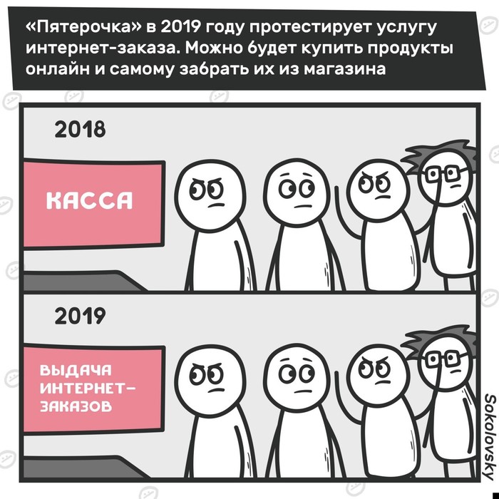 The future is coming - My, Pyaterochka, news, Future, Comics, Sokolovsky!