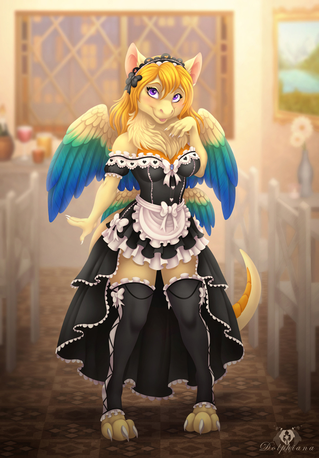 Lovely Maid - Dolphiana, Furry, Art, Anthro