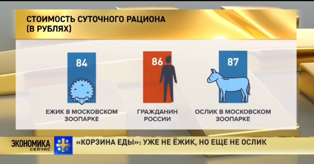 Суточная потребительская корзина россиянина