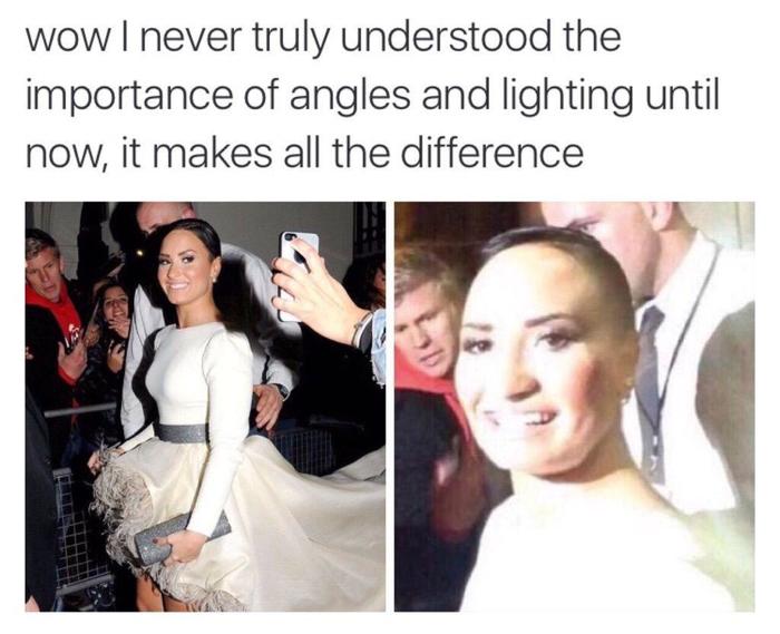 How much depends on the angle and lighting - PHOTOSESSION, Celebrities, Demi Lovato, Fake