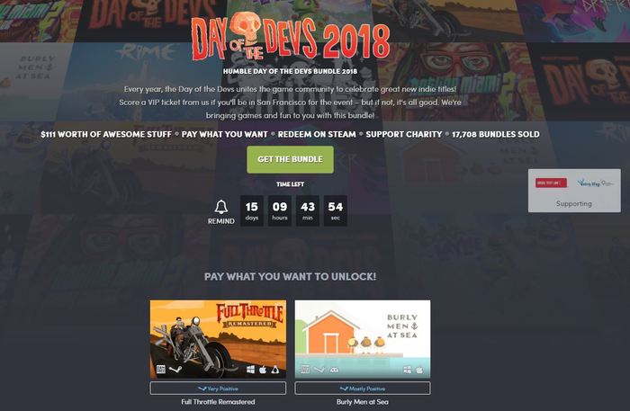 HUMBLE DAY OF THE DEVS BUNDLE 2018 - Steam, Humble bundle, Longpost