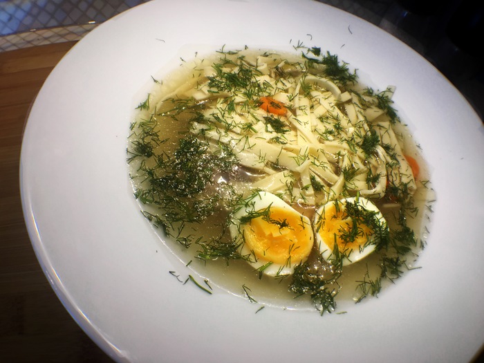 Chicken soup with homemade egg noodles. The best cure for autumn depression! - My, Recipe, Noodles, Chicken soup, , Bouillon, , Video, Longpost