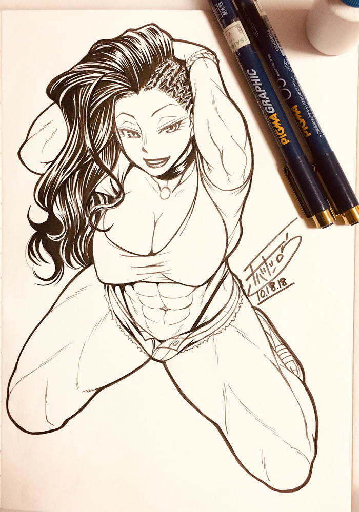 Laura Matsuda - , Art, Strong girl, Street fighter, Laura Matsuda, Anime, Anime art, Sports girls