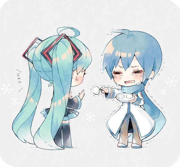 Yukimi Daifuku ,  , Anime Art, Vocaloid, Hatsune Miku, Kaito, Pixiv, Niwako