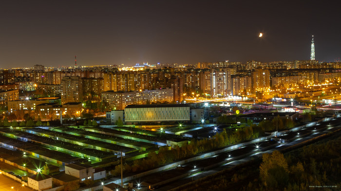 Ночной Питер с высоты 21 этажа - Моё, Санкт-Петербург, Фотография, Ночь