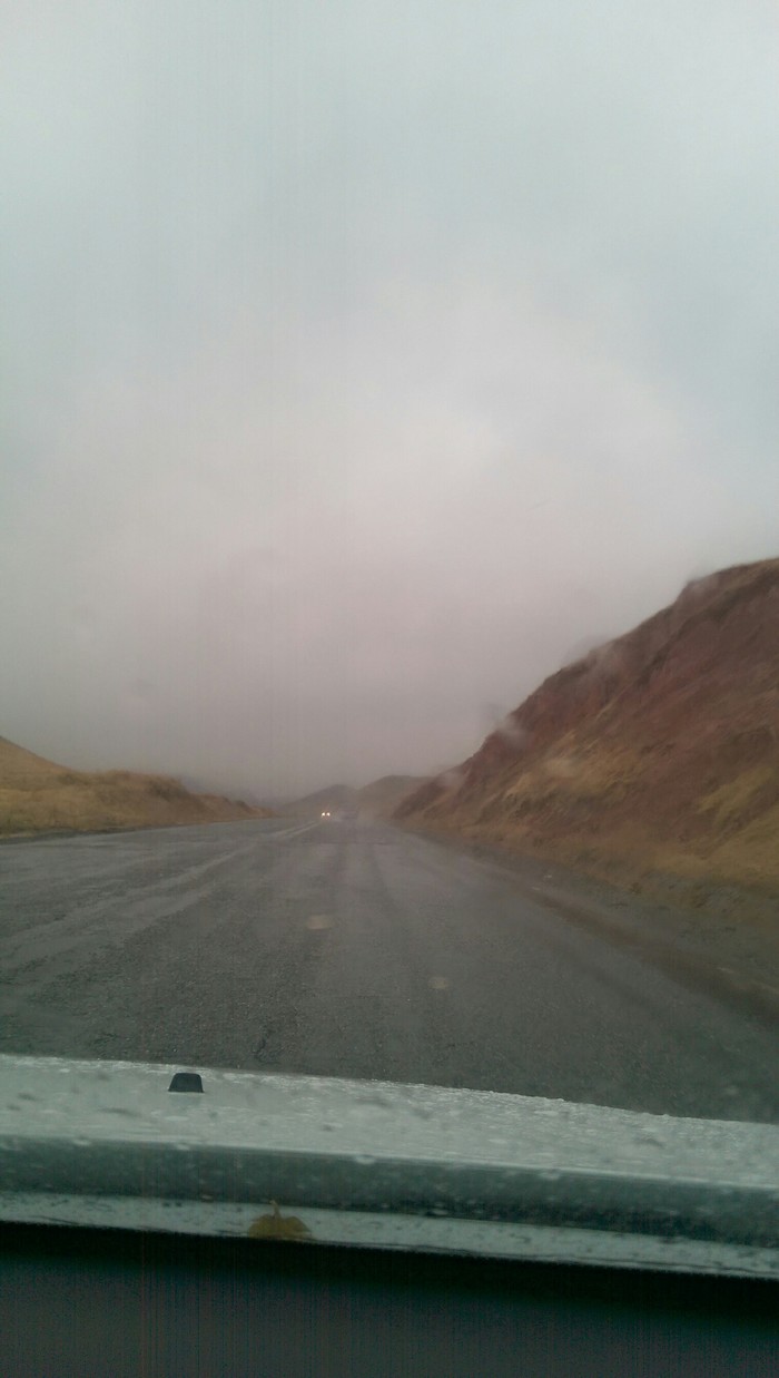 Returning home, I saw a very picturesque picture, it's a pity that because of the rain the photos came out not clear. Photos taken in the south of Kyrgyzstan - My, Nature, The mountains, CIS, Longpost