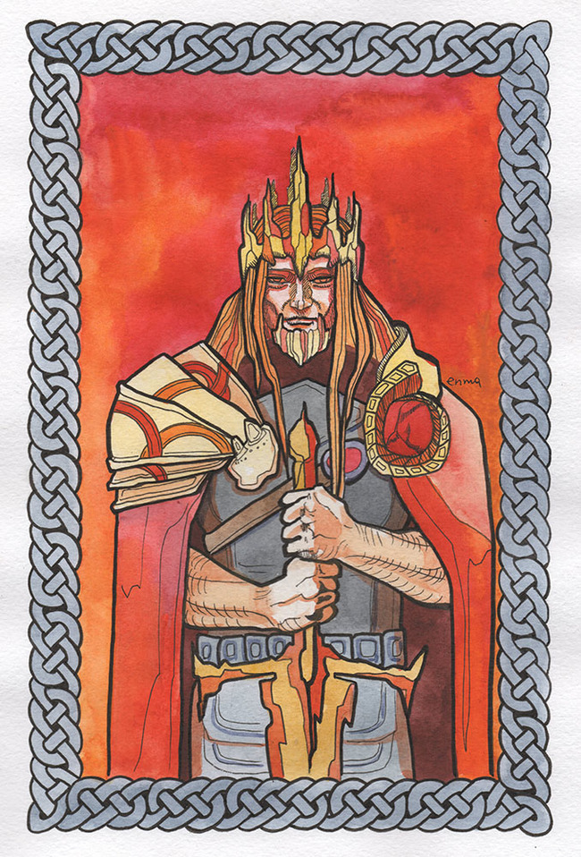 Scandinavian myths - My, Scandinavian mythology, Ancient gods, Illustrations, Watercolor, Traditional art, Drawing, Pencil drawing, Longpost