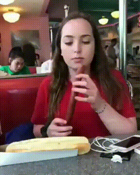 You're not you when you're hungry :) - Sausages, Mouth, Girls, GIF
