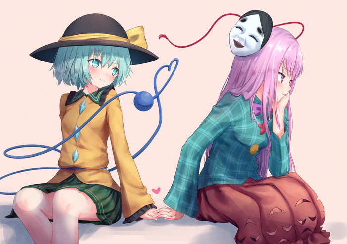 Kokoro &Koishi Touhou, Anime Art, ,  , Hata No Kokoro, Komeiji Koishi, Roke