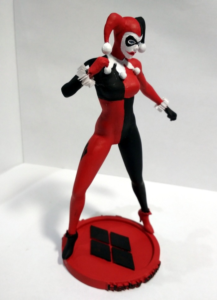 Harley Quinn figurine - Figurines, Longpost, 3D printer, 3D печать, Figurine, Dc comics, Harley quinn, My