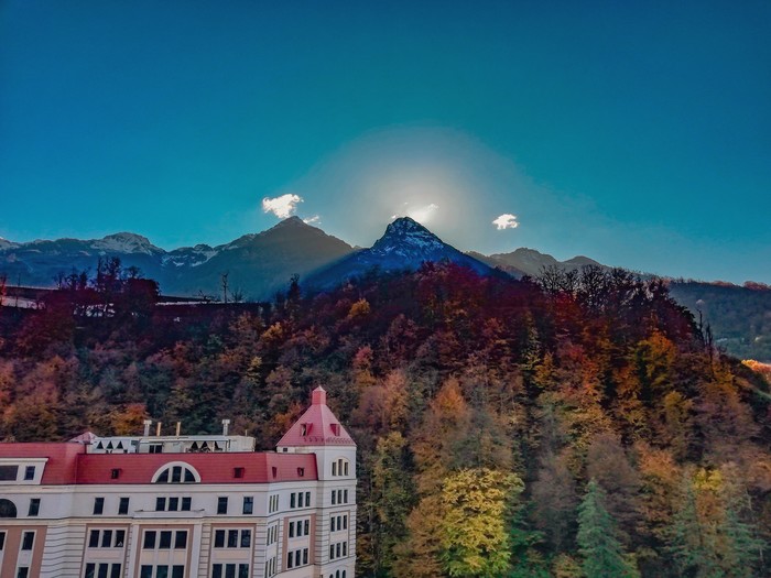 View from the balcony, everyone would like this - Sochi, The mountains, Landscape, The photo, Lightroom mobile, The sun, Treatment, Sky