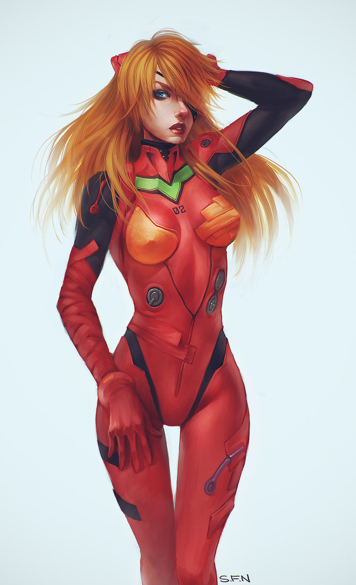 Asuka / Rei - Art, Anime, Evangelion, Rei ayanami, Asuka langley, Anime art, Longpost, Soufiane Idrassi