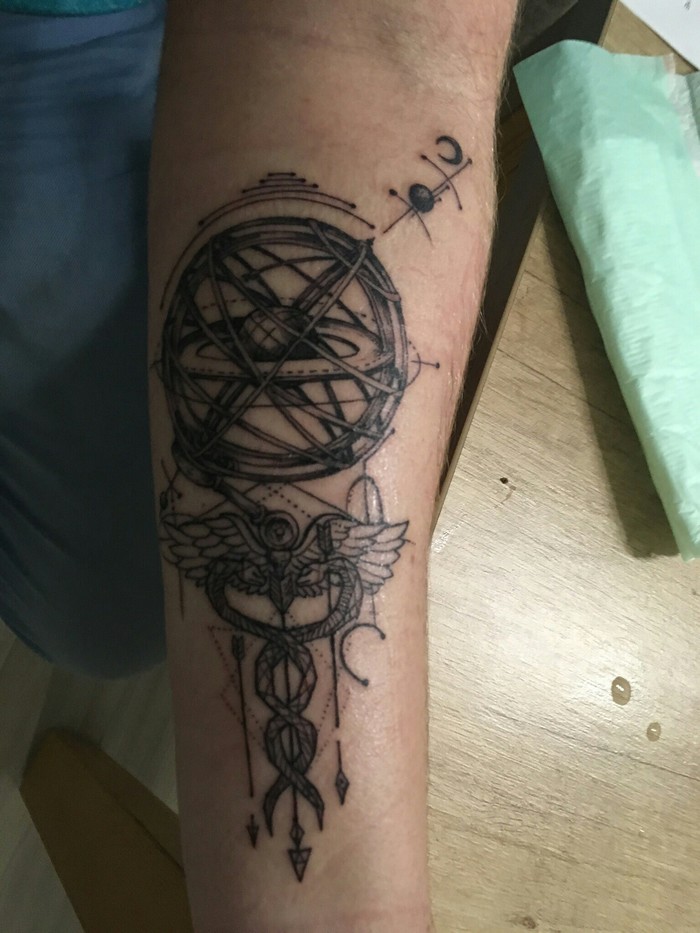 Lost tattoo virginity - My, Tattoo, Forearm