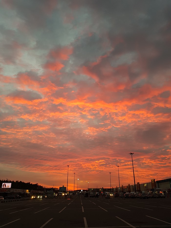 The sky is on fire - My, The photo, dawn, freezing