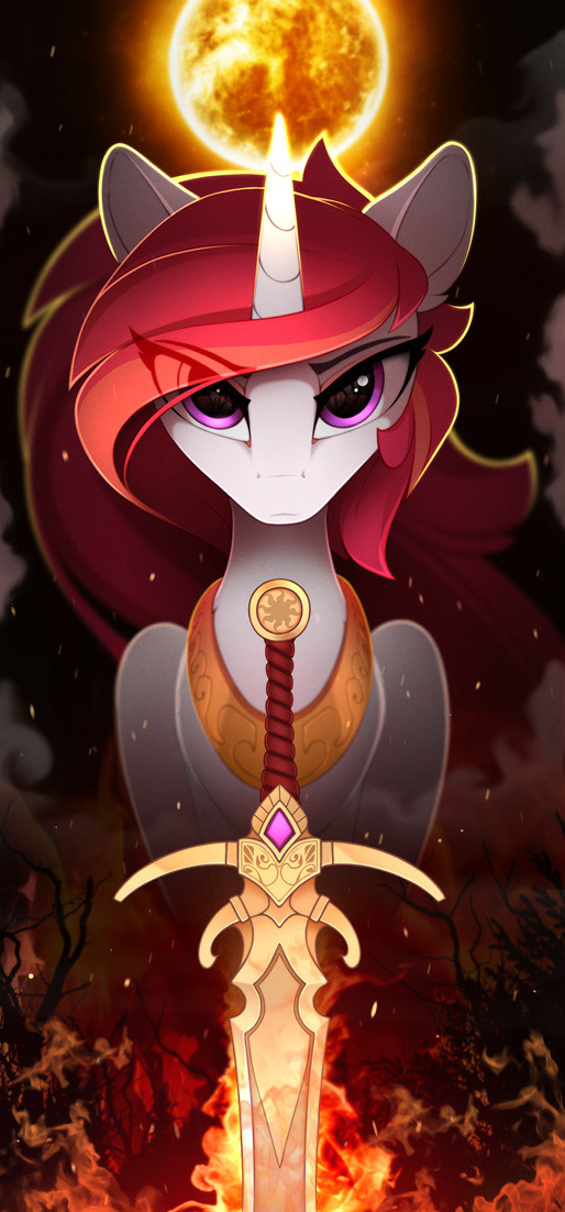 Fiery Princess. - My little pony, Art, Yakovlev-Vad, Princess celestia