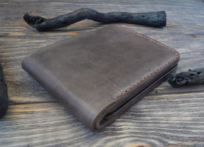 Purse made of genuine leather for lovers of minimalism. - My, Handmade, Purse