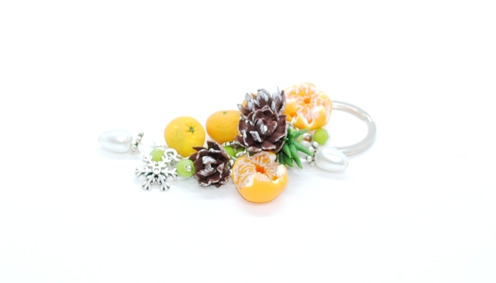 What grows on the tree? - My, New Year, Longpost, Polymer clay, Keychain