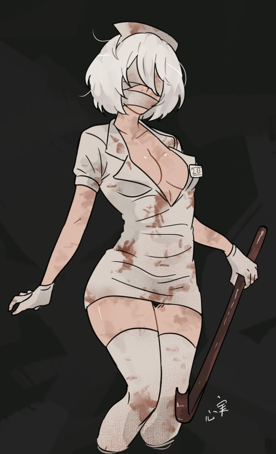 Unexpected crossover - NIER Automata, Silent Hill, Crossover, , Yorha unit No 2 type B, Art, Anime art, Computer games