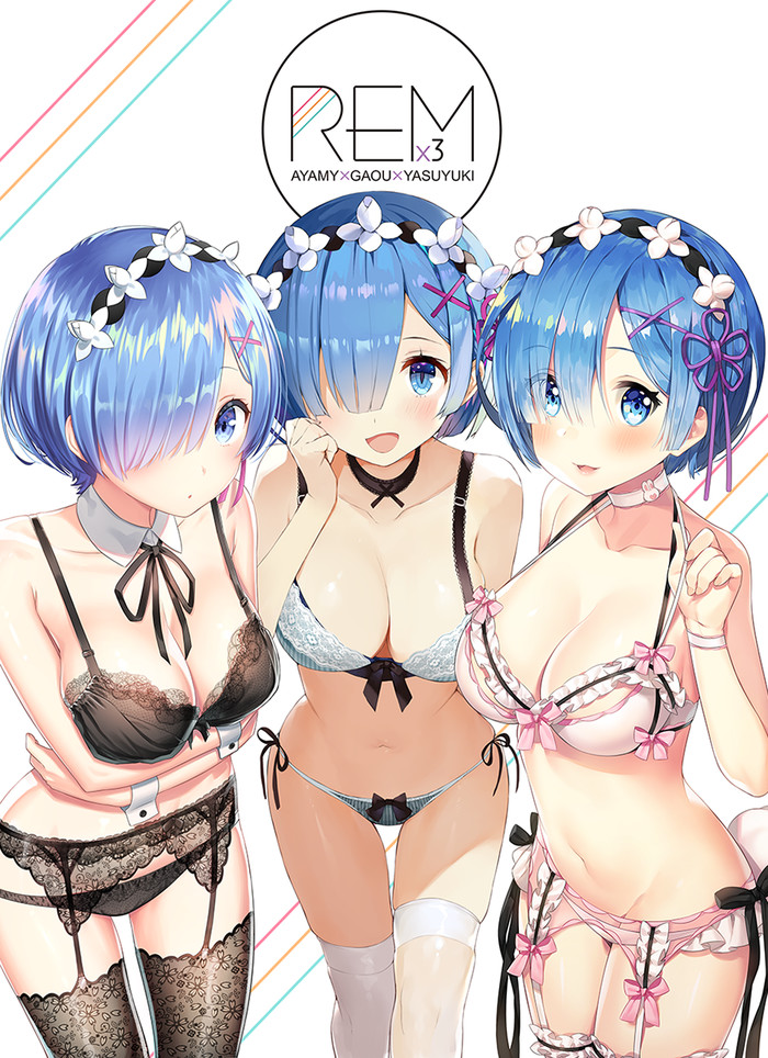 Rem x3 , Anime Art, Re:Zero Kara, Rem (Re:Zero Kara)