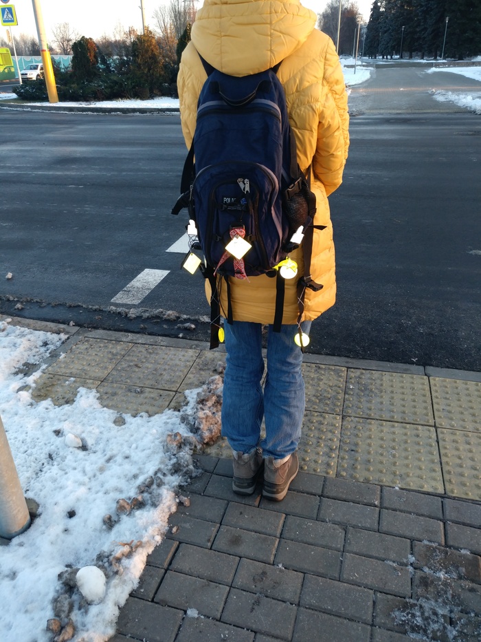 Pedestrian - identify yourself or there are never too many flickers - My, A pedestrian, Reflectors, Longpost