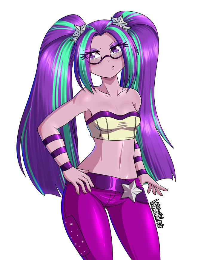 Aria with glasses My Little Pony, Equestria Girls, Aria Blaze, Danmakuman