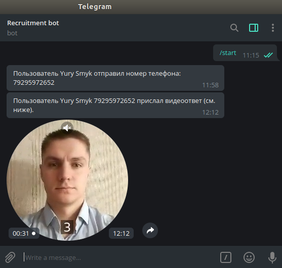 Video bot to help the HR manager! - Chat Bot, Telegram, Human Resources Department, Automation, Longpost