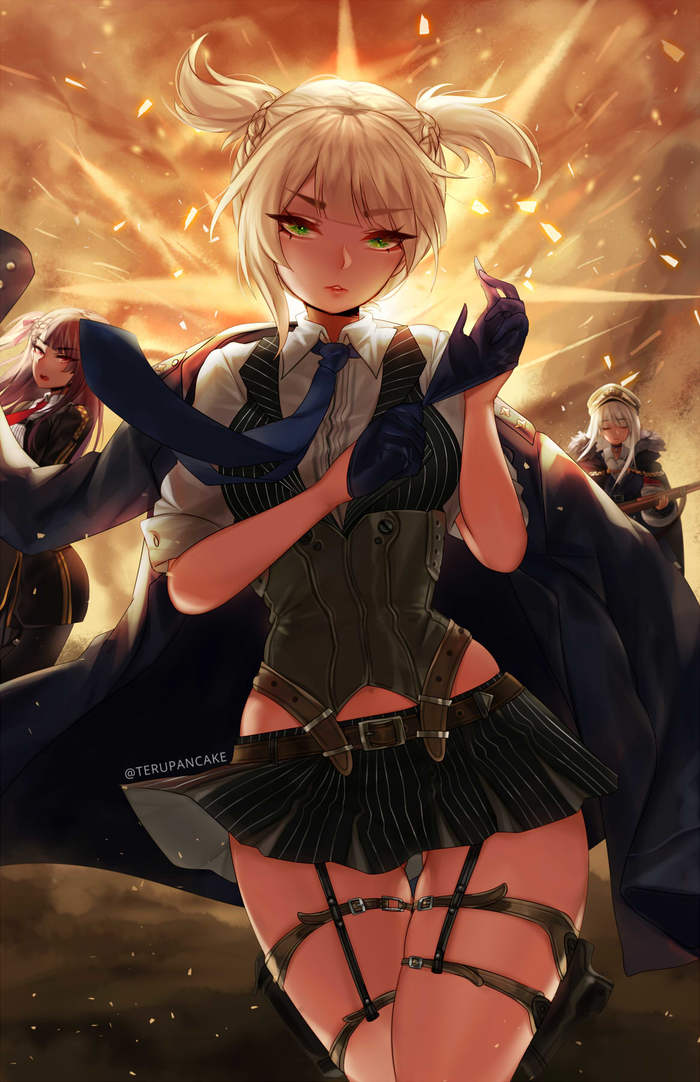 Welrod - Anime Art, Girls Frontline, Welrod mk2, WA2000, Kar98k