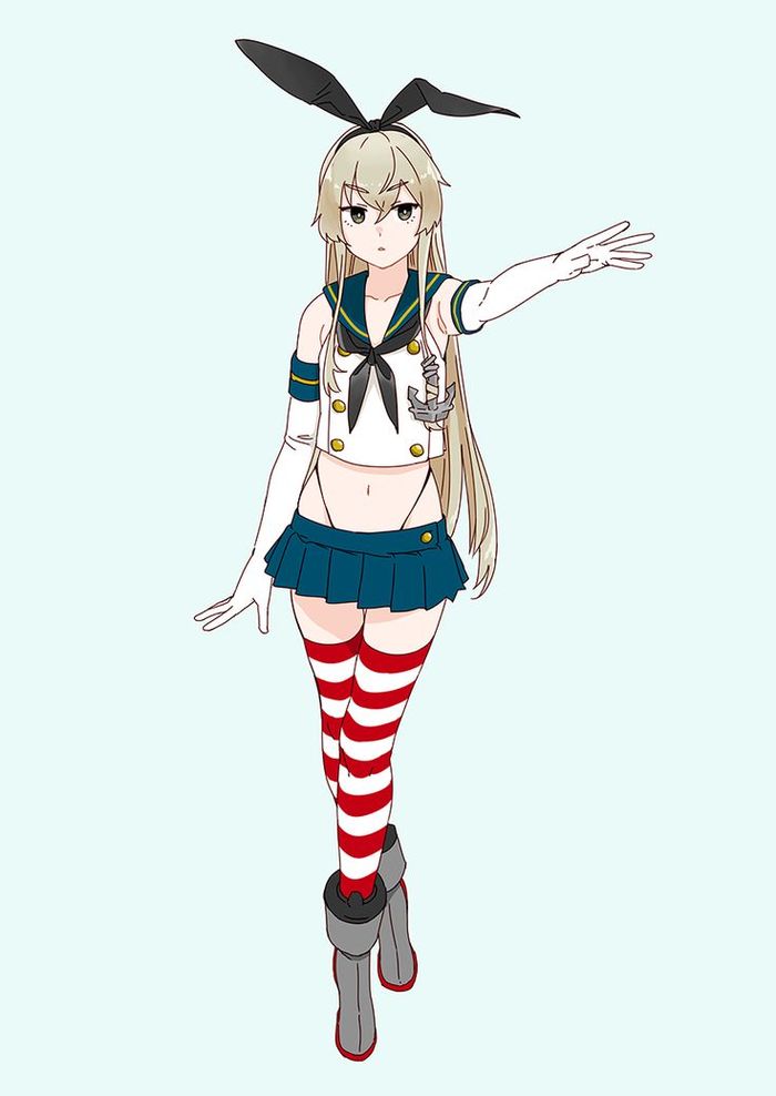 Shimakaze (Artist: Ojipon) - Kantai collection, Anime, Anime art, Shimakaze, Rensouhou-Chan, Longpost