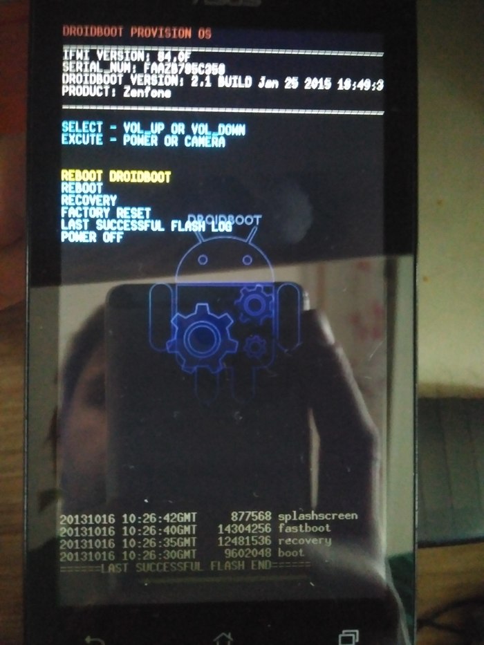ASUS ZenFone C ZC451CG как понять что умерла флэш-память? - Моё, Текст, Смартфон, Asus Zenfone, Flash-Память, Прошивка, Помощь